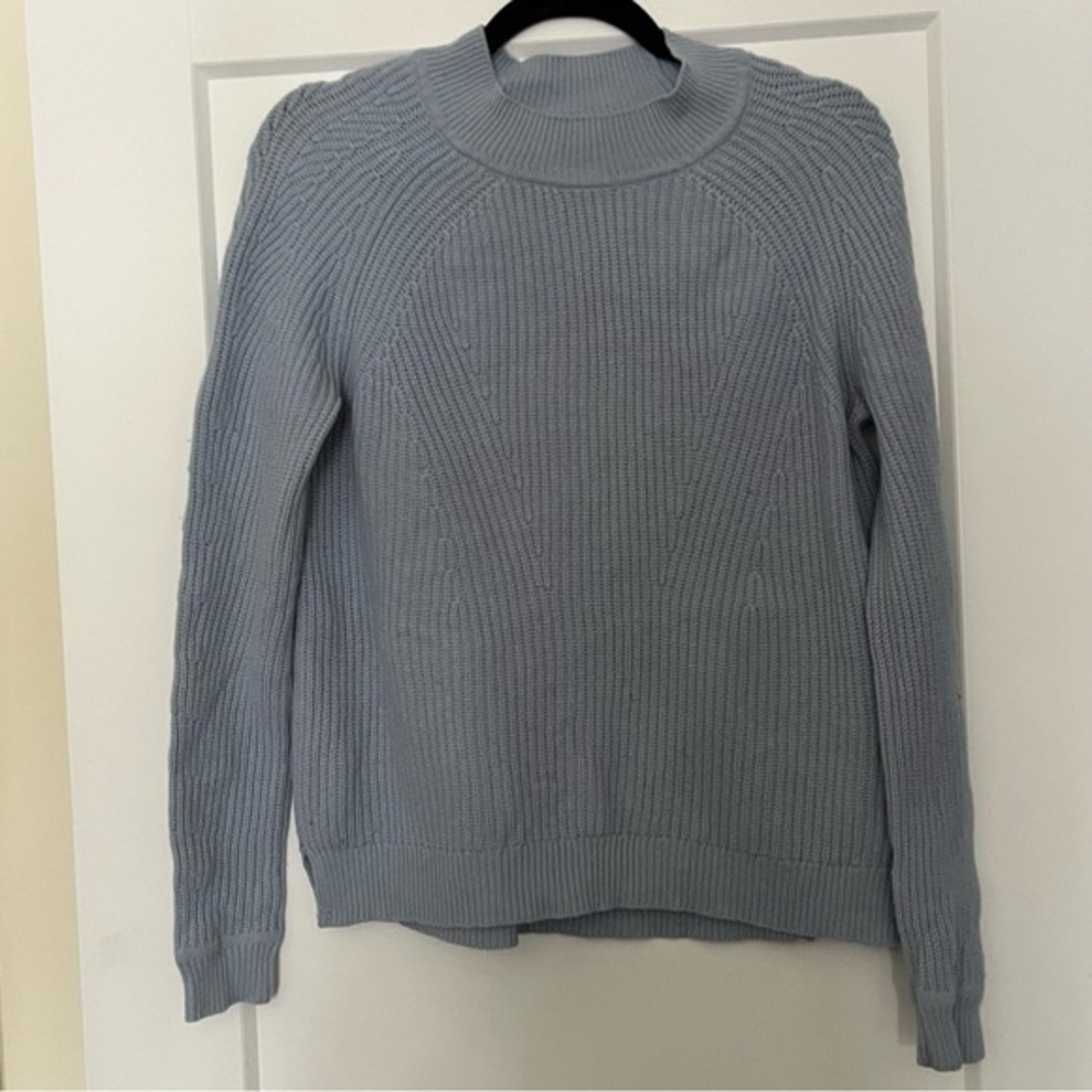 Vince light blue oversized shaker ribbed crew neck sweater